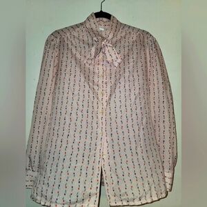 Dainty Retro Coquette Mod Vintage Swiss Dot Tulip Pastel Top Size 14/Med